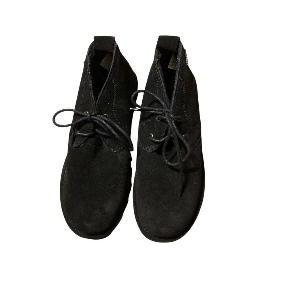 Bearpaw Mens Black Suede Chukka Boots Lace Up Desert Ankle Boots Size 10